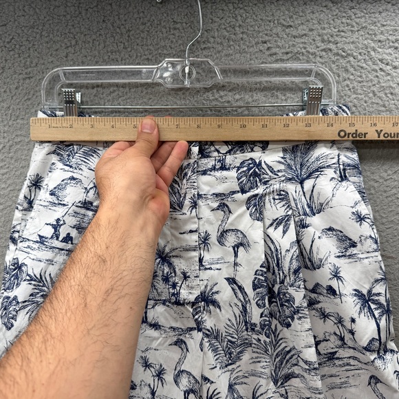 J. McLaughlin White Navy Floral Amal Print Long Bottoms Women's 8 NWT R $198 - Picture 5 of 16